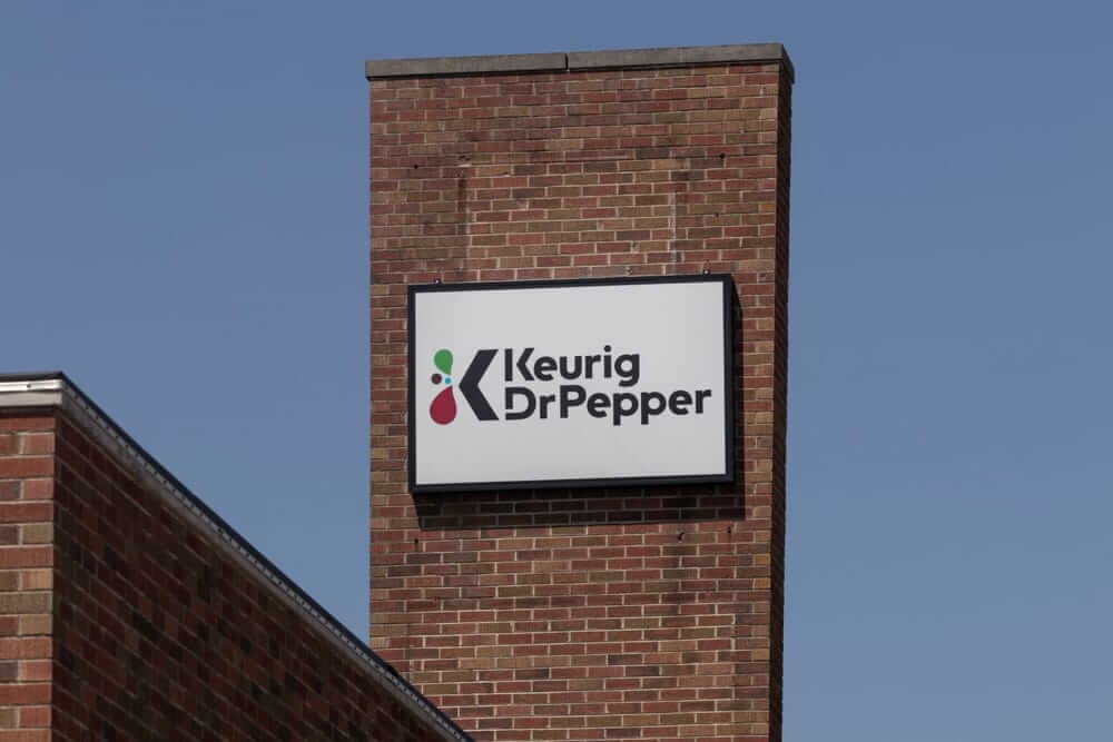 Keurig Dr Pepper Inc logo on building- by Jonathan Weiss by Shutterstock